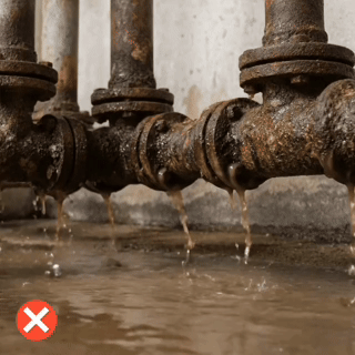 White limescale crust left by hard water