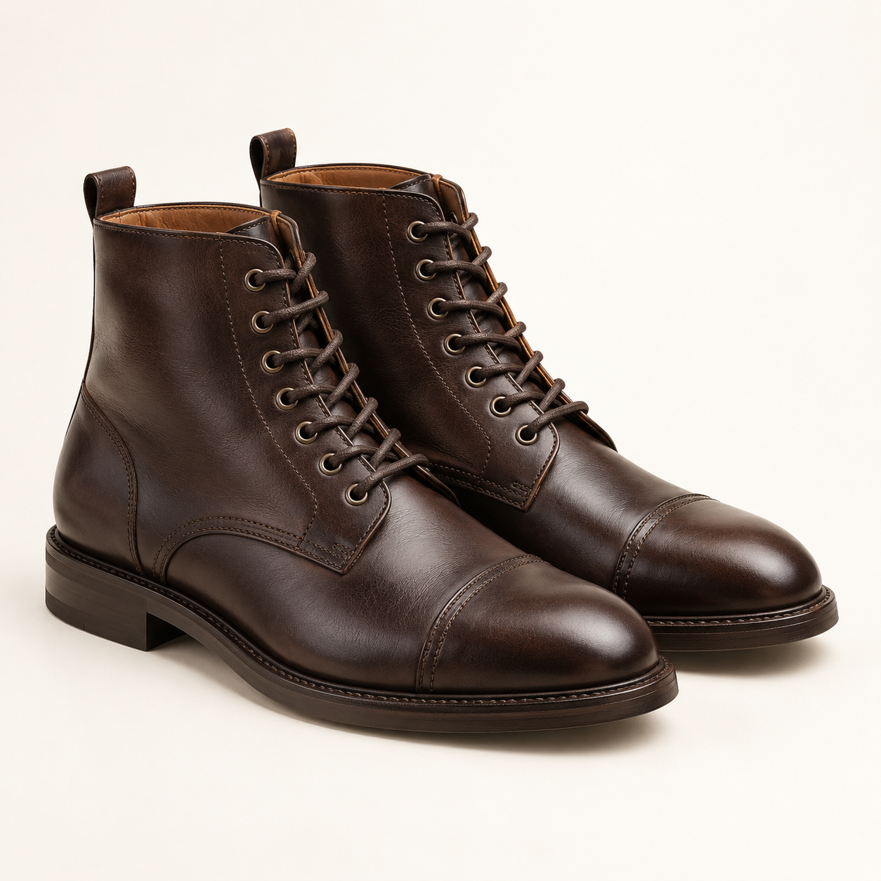Illustrative studio image of one pair of boots